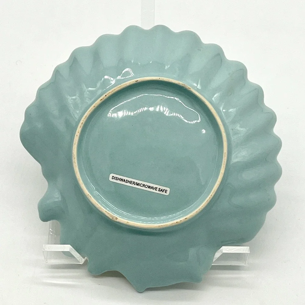 RAZ Imports Three Dimensional Clamshell Seashell Coral Starfish Small Aqua Dish
